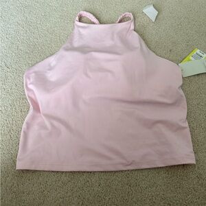 all in motion Light Pink High-Neck Cropped Tank Top